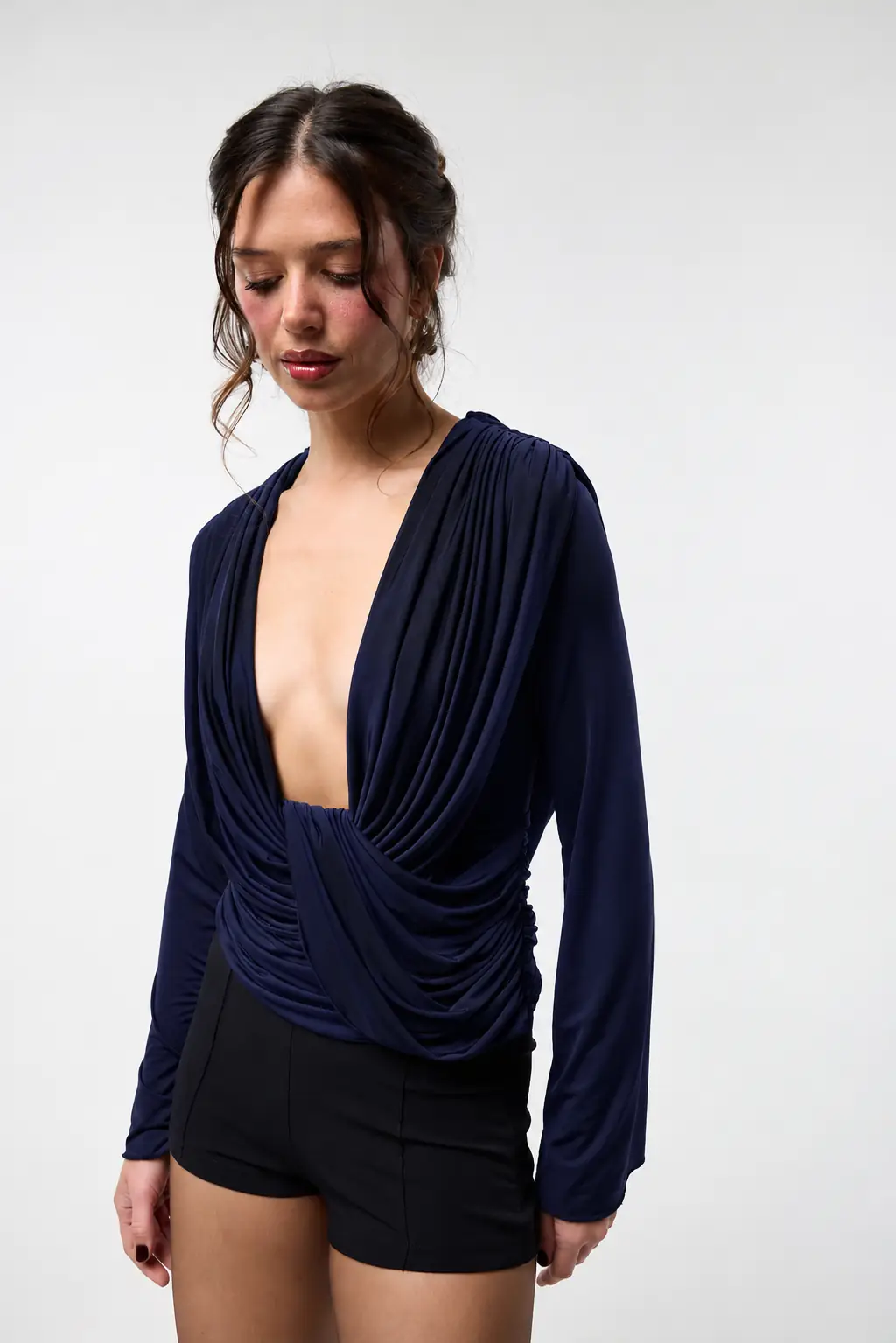 Drape Muse Top - Lacivert