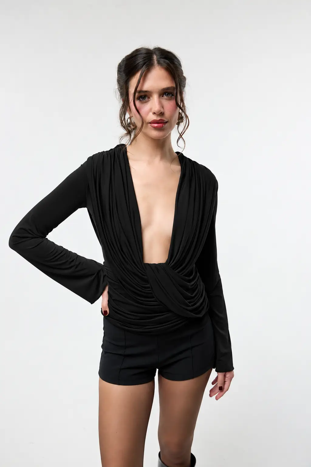 Drape Muse Top - Siyah