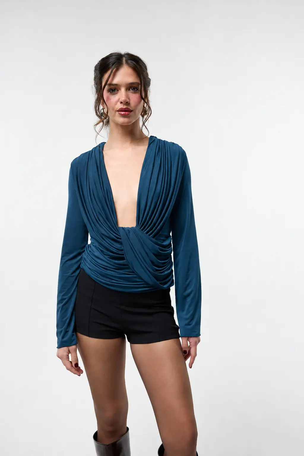 Drape Muse Top - Petrol Mavisi