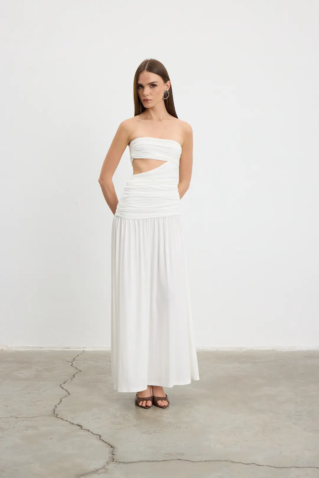 Aura Flow Dress - Beyaz